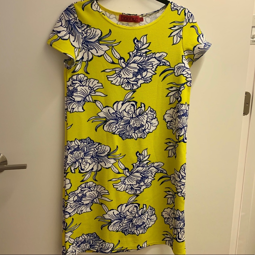 Yellow Floral Printed Dress